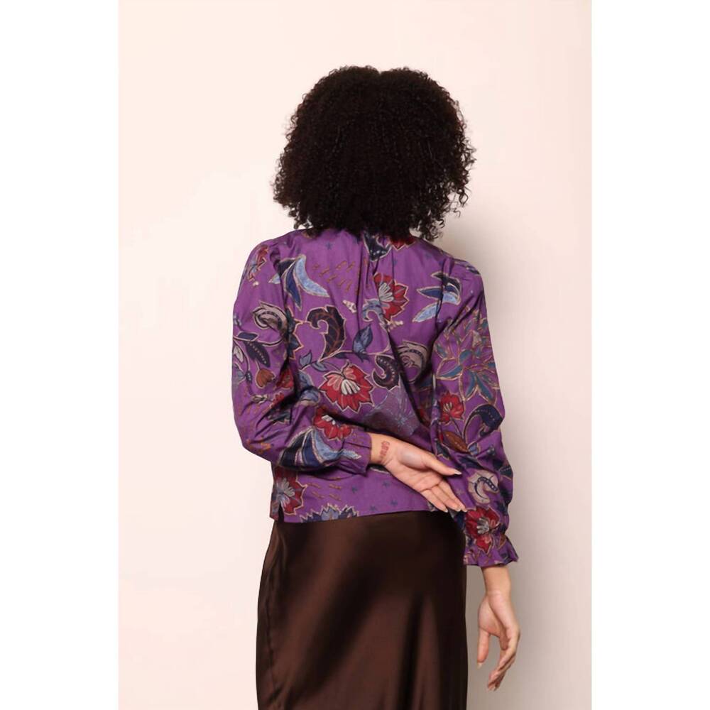 Maude Vivante Ashely Top in Purple Sparkle Paisley Blouse Size Small - Picture 6 of 6